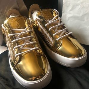 Giuseppe Zanotti Mens Frankie Gold Sz 10.5(IT43.5) - Brand New -